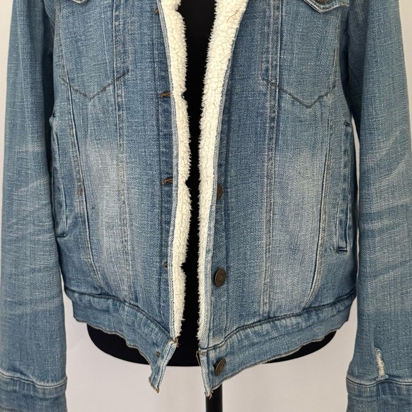Pistola Madison Fleece Sherpa Lined Denim Trucker Jean Jacket, Light Blue,Size S - Picture 6 of 12